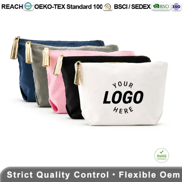 Canvas cosmetic bag